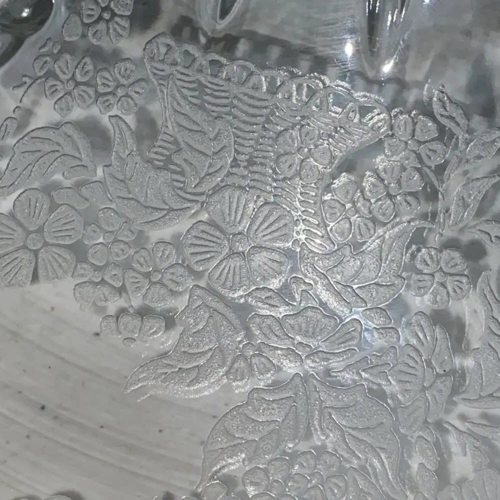 VTG New Martinsville‎ Radiance Pattern Prelude Etched 3 Footed Round Bowl 10.5”